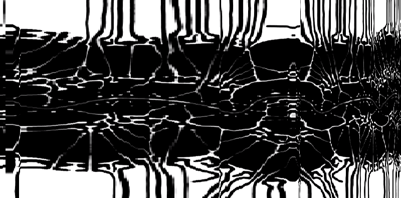 AGWRD+SS3 artwork generated with reaction diffusion + Slit Scan