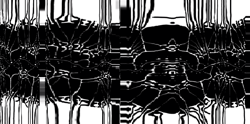 AGWRD+SS4 artwork generated with reaction diffusion + Slit Scan